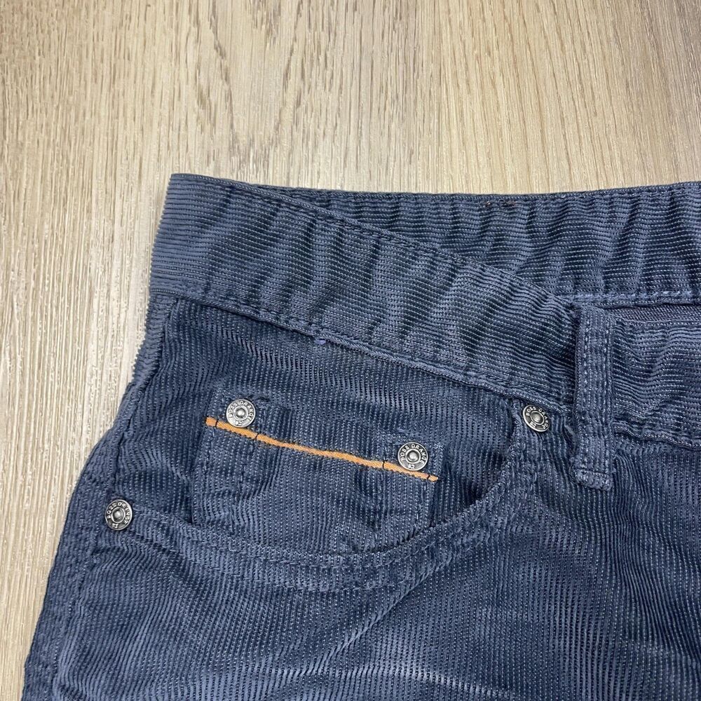 Boss Orange Corduroy Pants Mens 33x34 Navy Blue Orange31 5-Pocket Zip Fly Casual - Picture 3 of 10